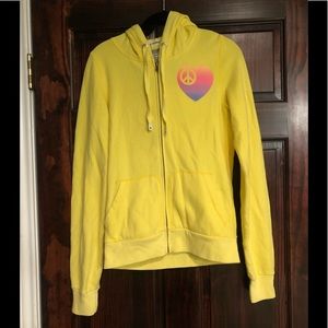 Victoria’s Secret Yellow Zip Hoodie Size Medium